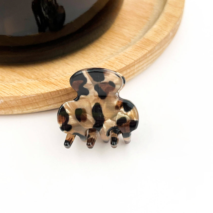 Classic Mini Polka Dot Hair Claw Clip, Cute Small Hair Clip: White
