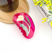 Transparent Fuscia Flower Hair Claw