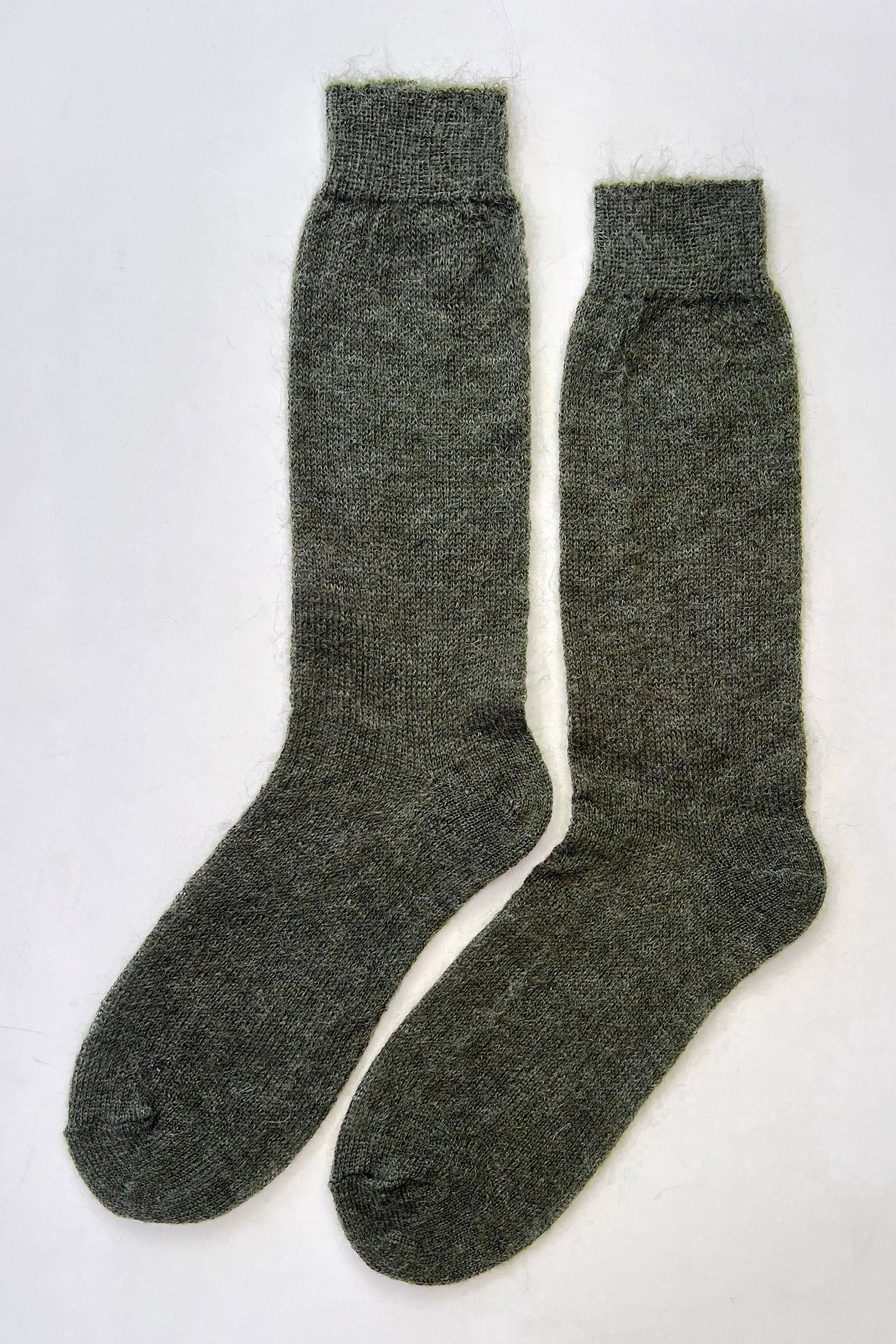 Mohair Veil Socks (wholesale): Mountain Olive