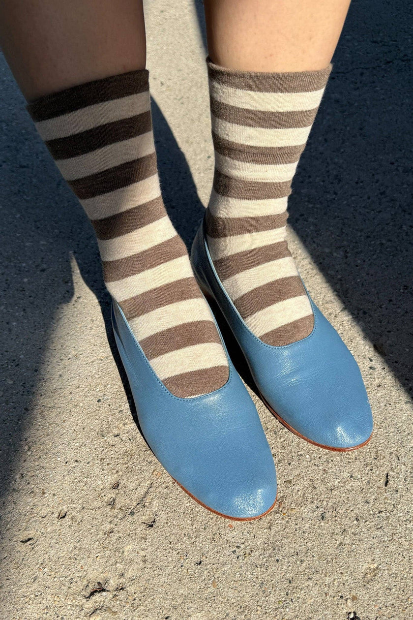 Wide Wally Socks (wholesale): WIDE / MATCHA STRIPE