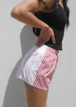 Striped Shirting Pieced Short Bundle