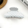 Classic Polka Dot Half Round Hair Claw Clip: Black
