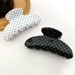 Classic Polka Dot Half Round Hair Claw Clip: Black
