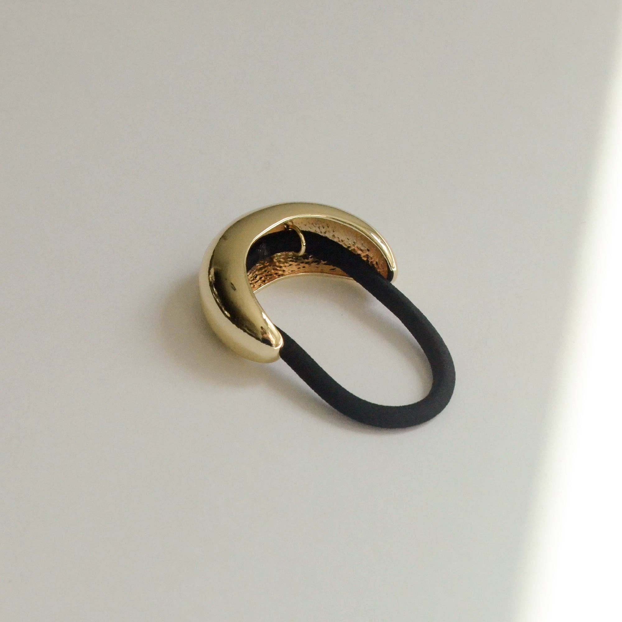 Narrow Crescent Metal Cuff Hair Tie | Gold