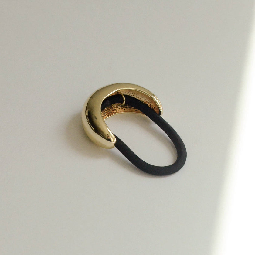 Narrow Crescent Metal Cuff Hair Tie | Gold