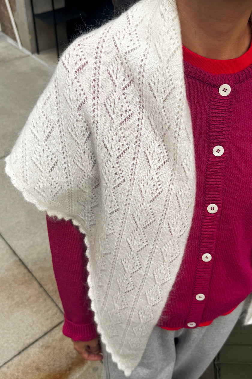 Mohair Pointelle Shawl (wholesale): Ht. Grey
