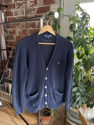 Vintage Ralph Lauren Navy Cotton Cardigan