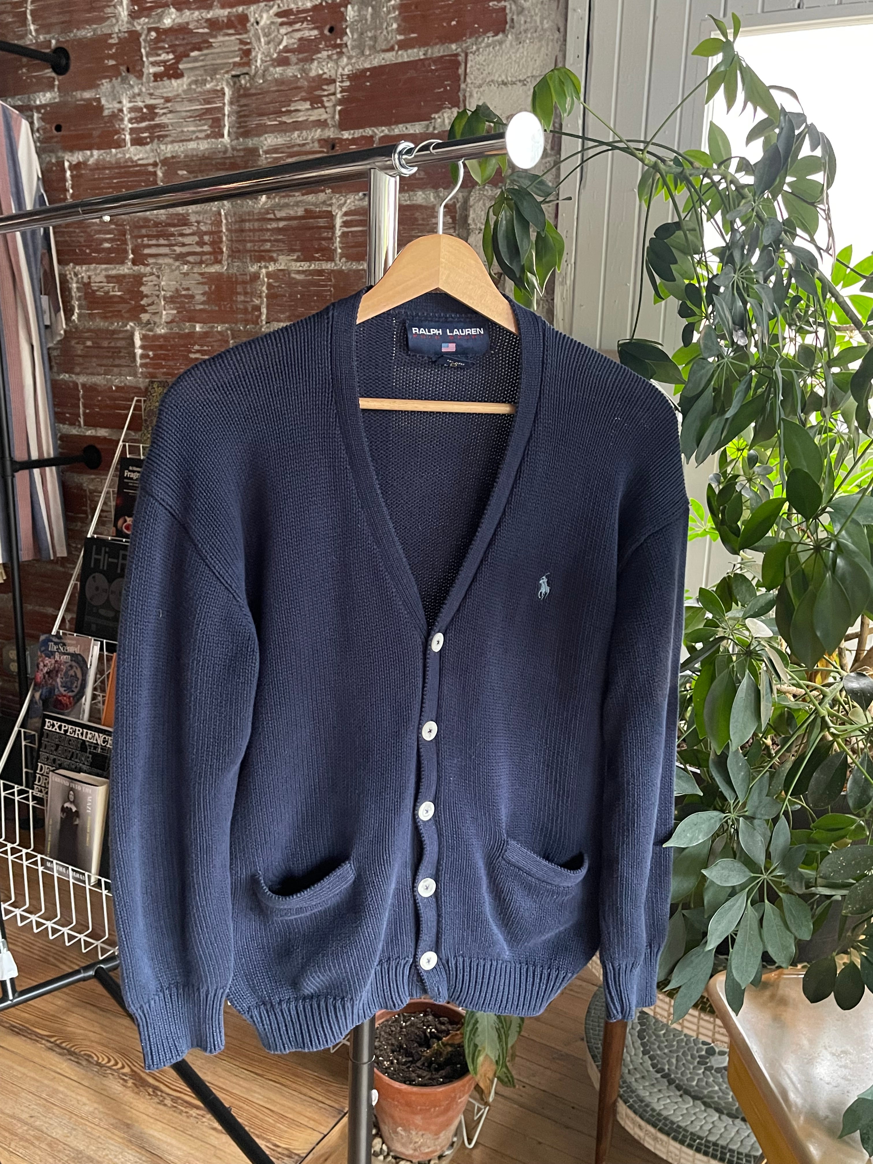 Vintage Ralph Lauren Navy Cotton Cardigan