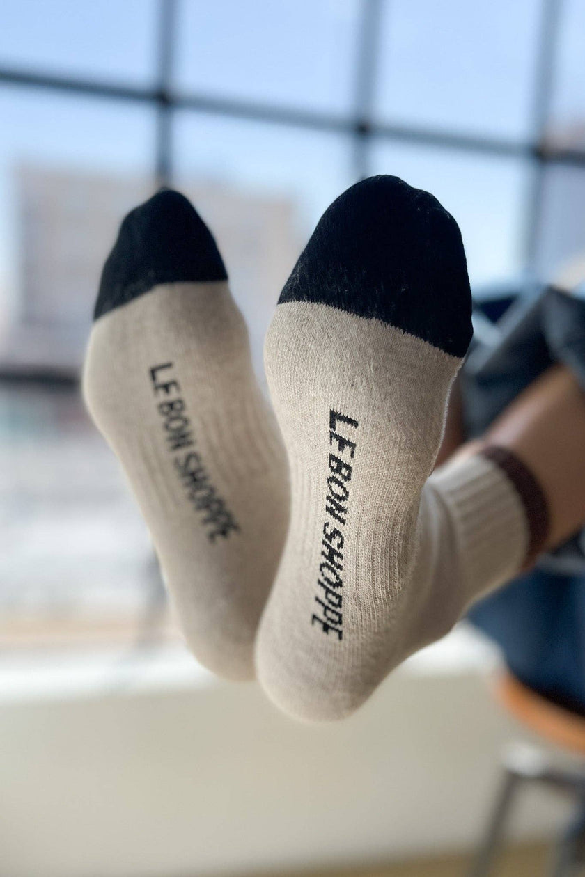 Color Block Girlfriend Socks : Black Coffee