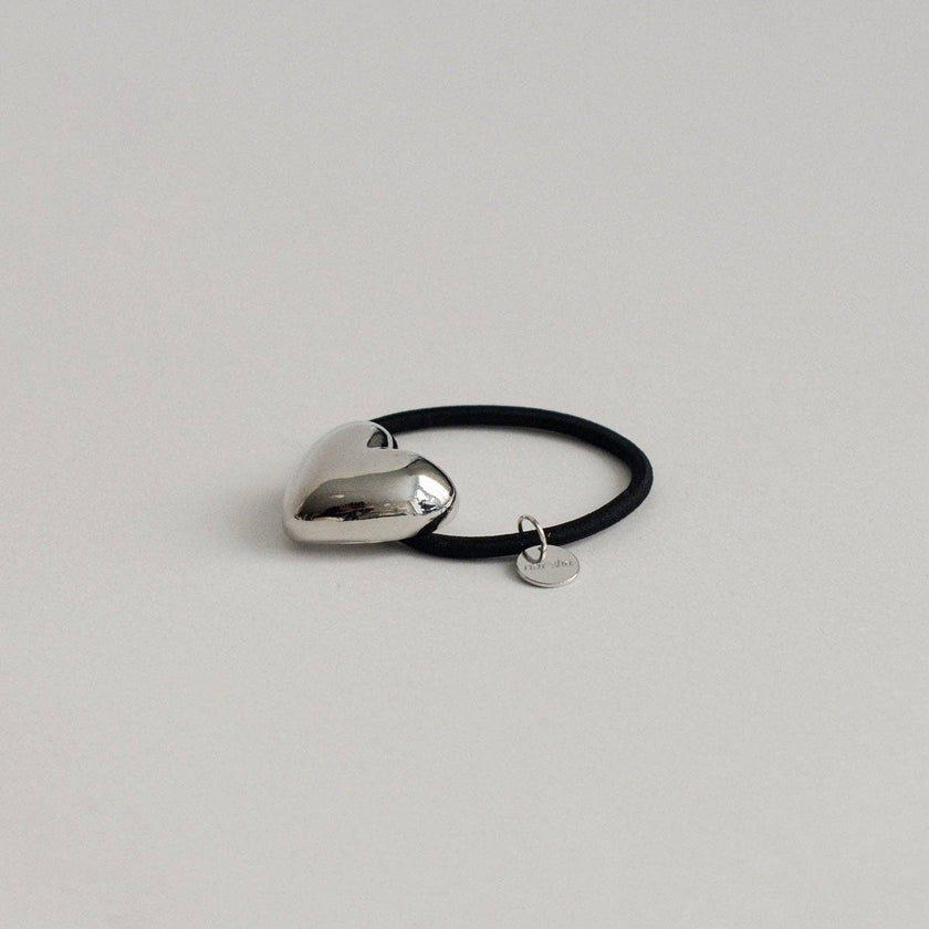 Heart-Shaped Metal Cuff Hair Tie | Silver