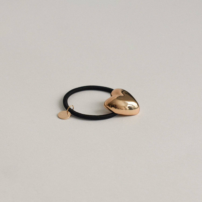 Heart-Shaped Metal Cuff Hair Tie | Gold