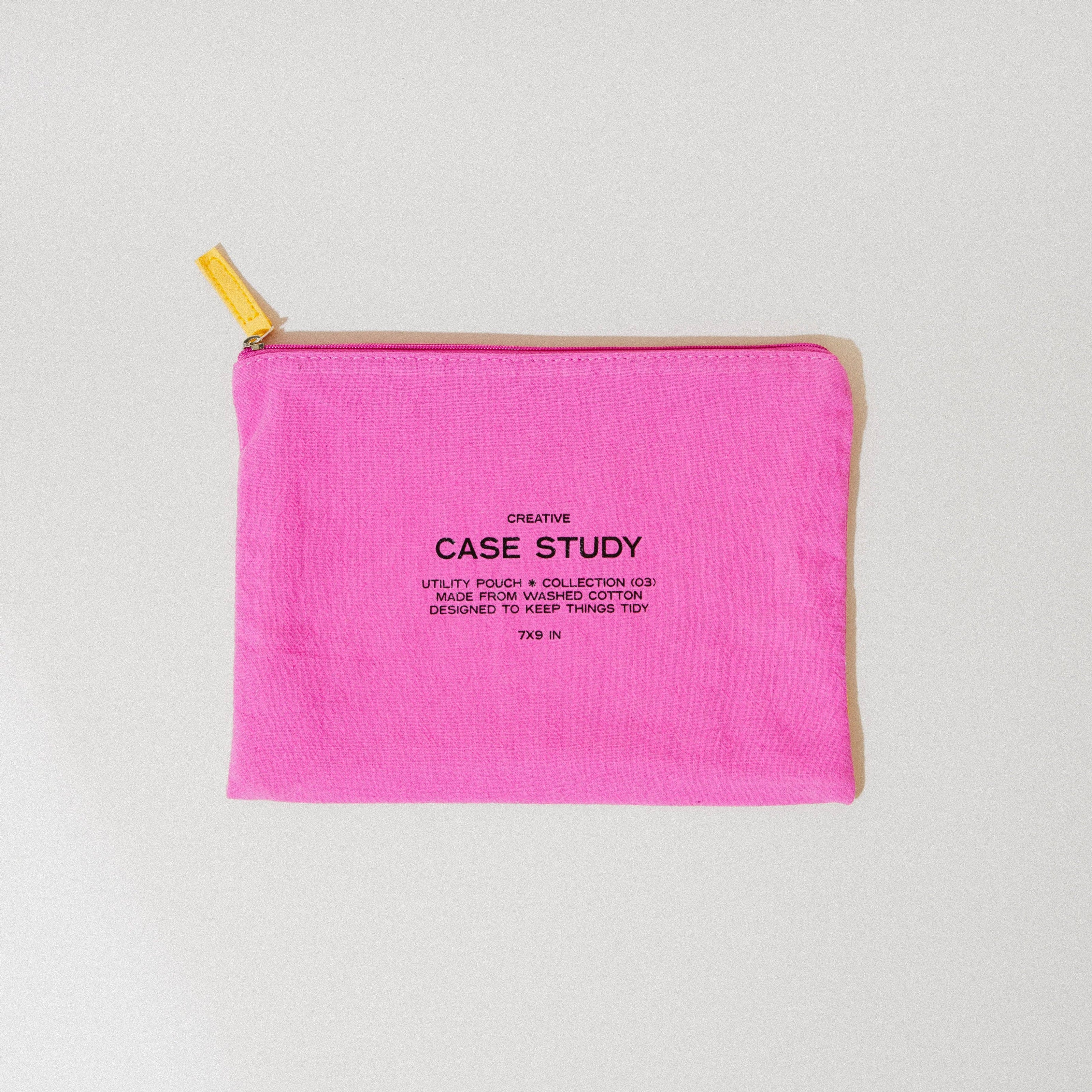 Washed Cotton Zipper Pouch | Candy