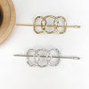 Three-ring vintage metal hairpin: Silver