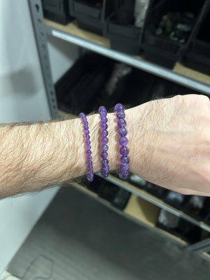 Amethyst Bracelet 4mm/6mm/8mm - Crystals & Stones: 4mm