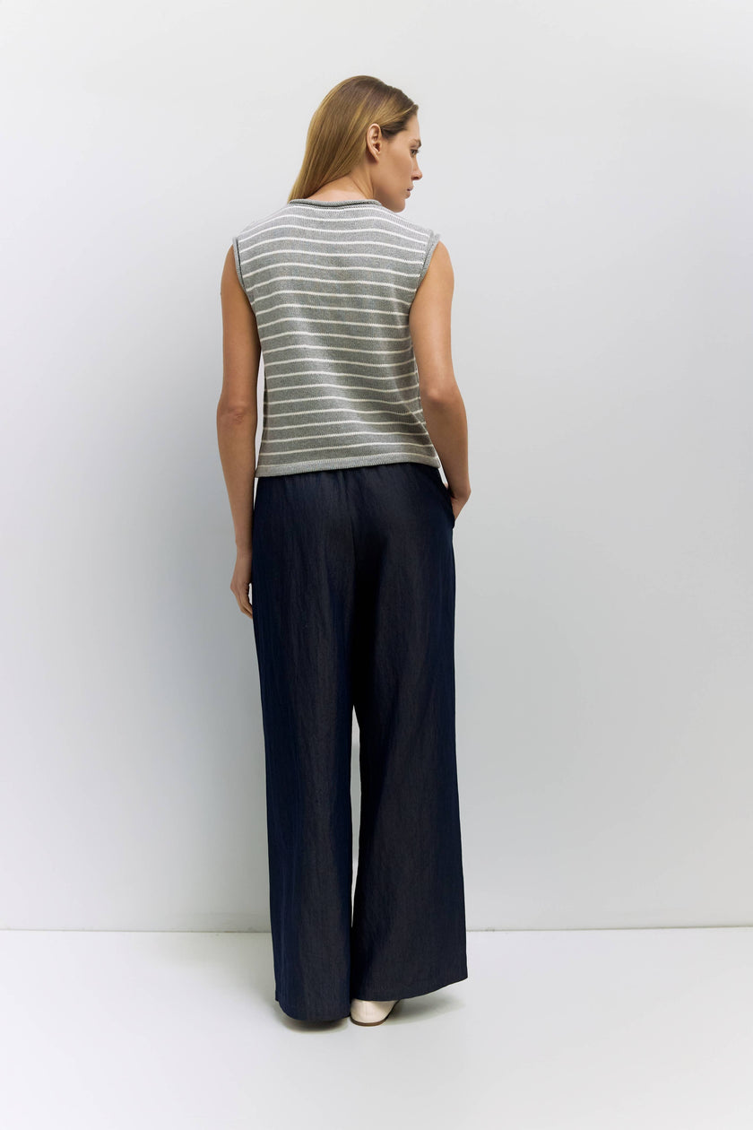 The Paulson Striped Sleeveless Knit Top