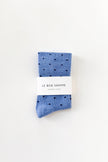 Polka Dot Sneaker Socks (wholesale): CACAO/BLUE