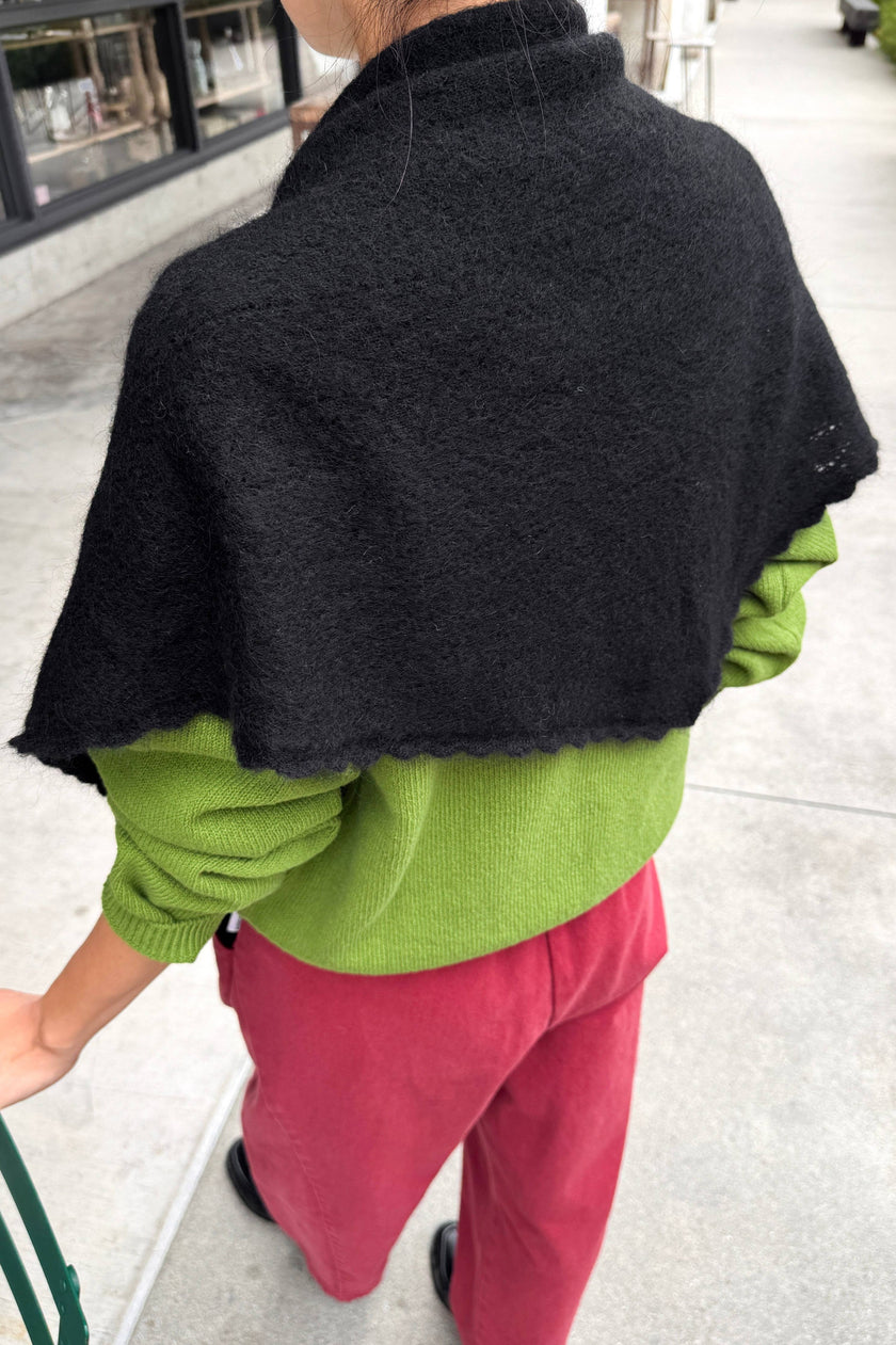 Mohair Pointelle Shawl (wholesale): Ht. Grey