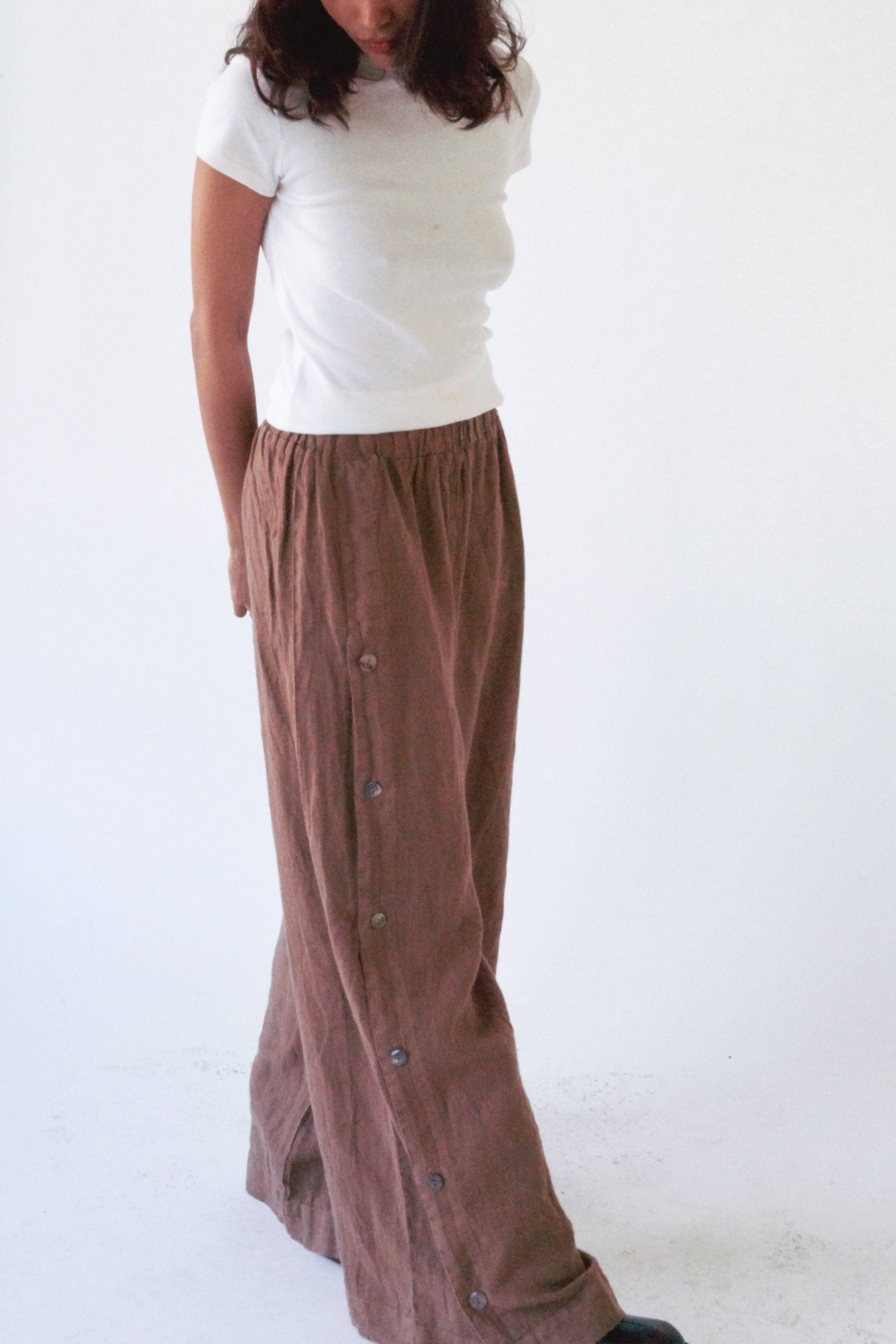 Tilda Linen Pant: Chestnut