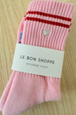 Embroidered Boyfriend Socks (wholesale): Parchment + Heart