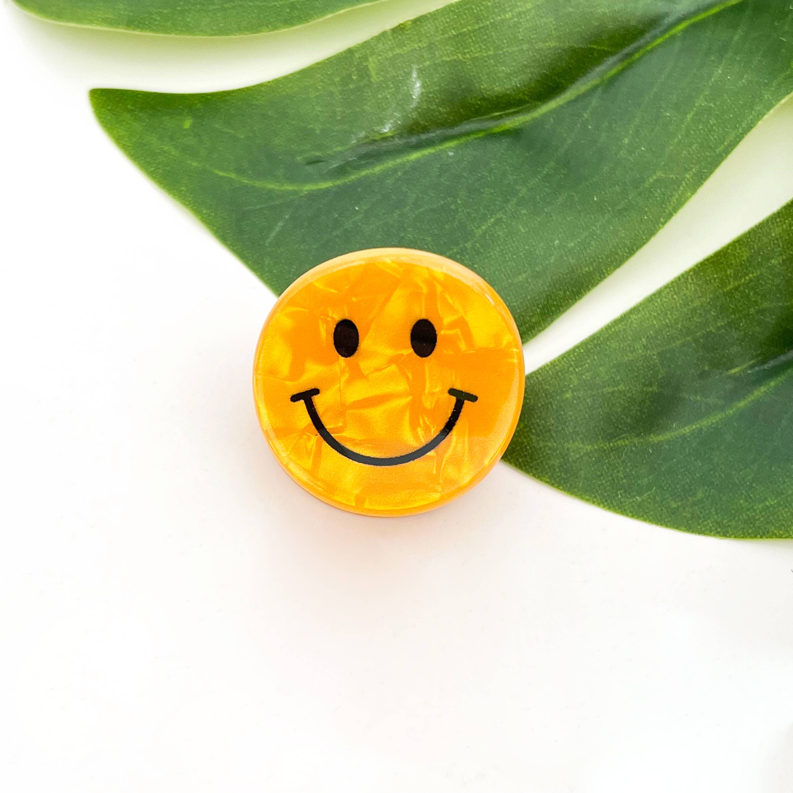 Mini Smiley Face Hair Claw Clip, Cute Floral Hair Clip: B