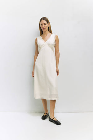 The Mara Lace Trim Midi Dress
