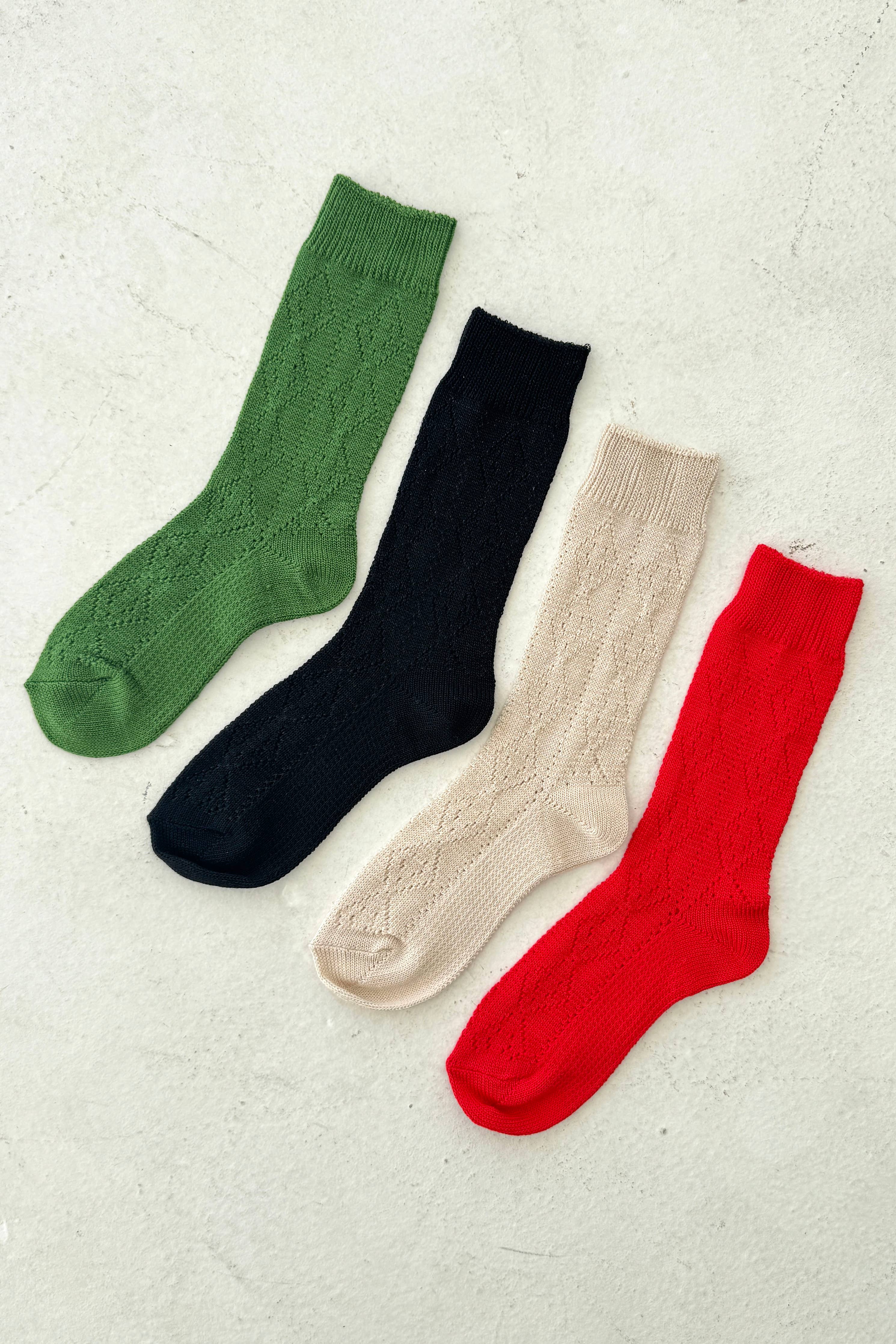 Modal Eyelet Socks (wholesale): Cobalt