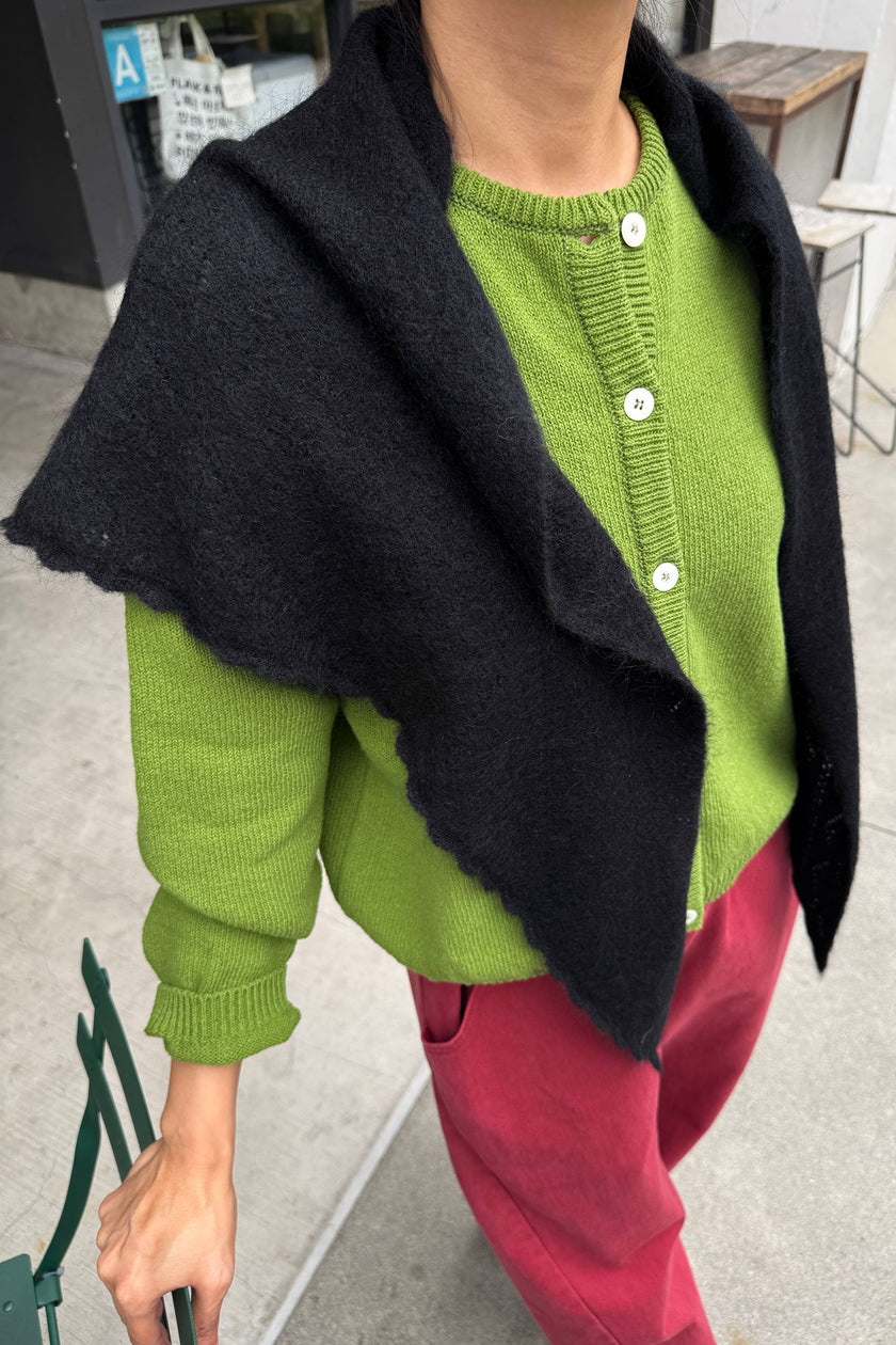 Mohair Pointelle Shawl (wholesale): Ht. Grey