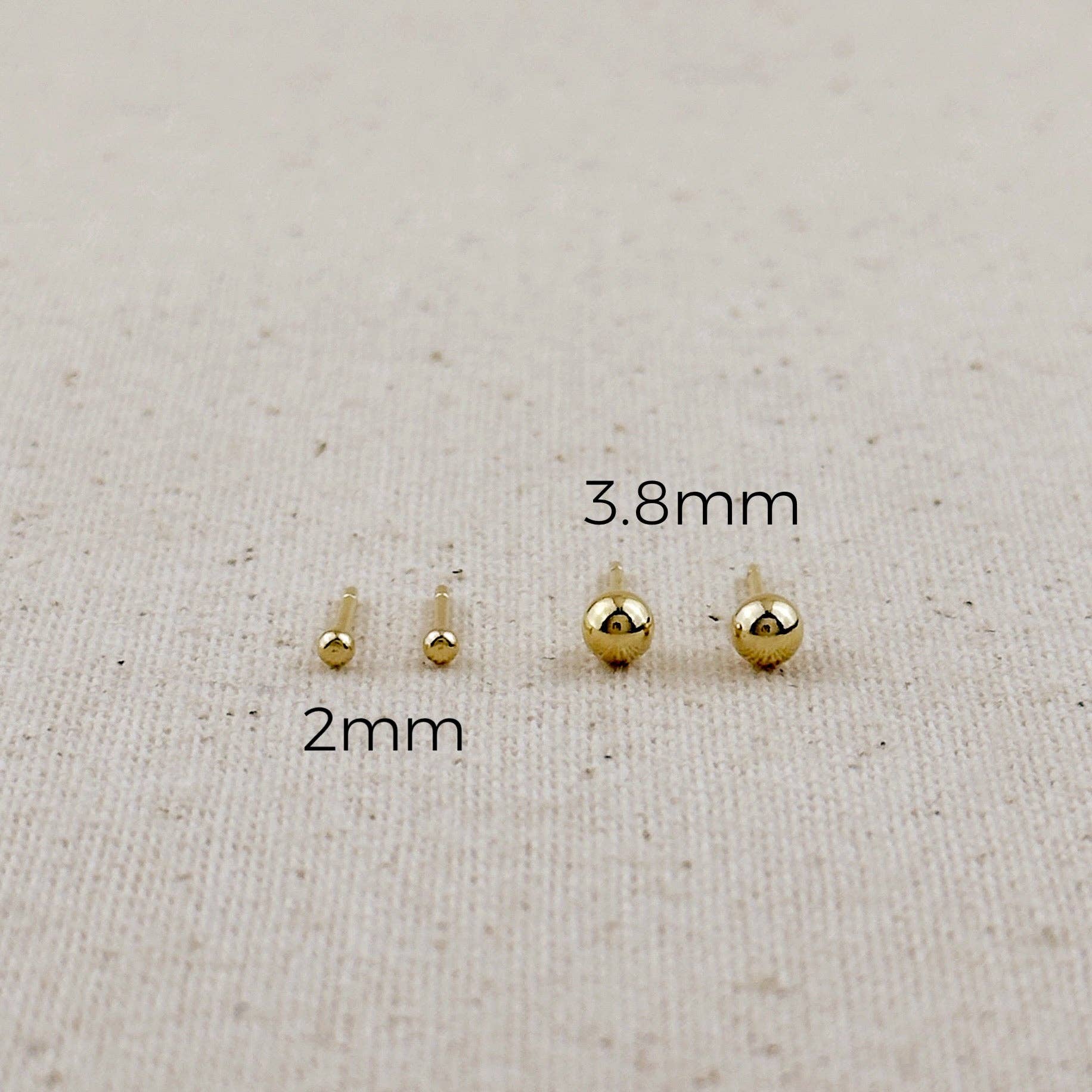 18k Gold Filled Ball Stud: 2mm