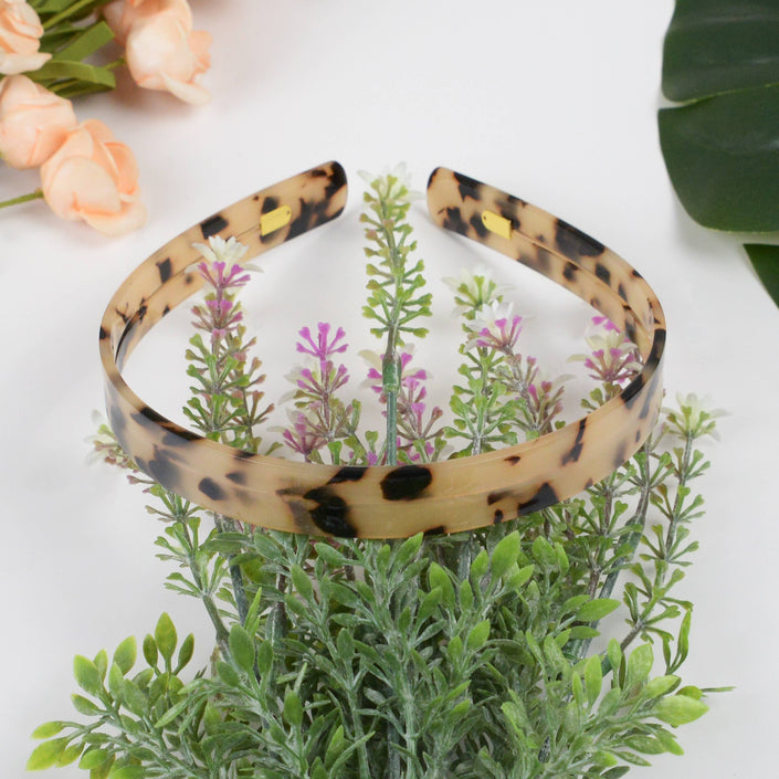 Acetate French Minimalist Headband: Light amber