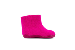 Indoor Kids Boots With Leather Sole - Fuchsia: 24/25