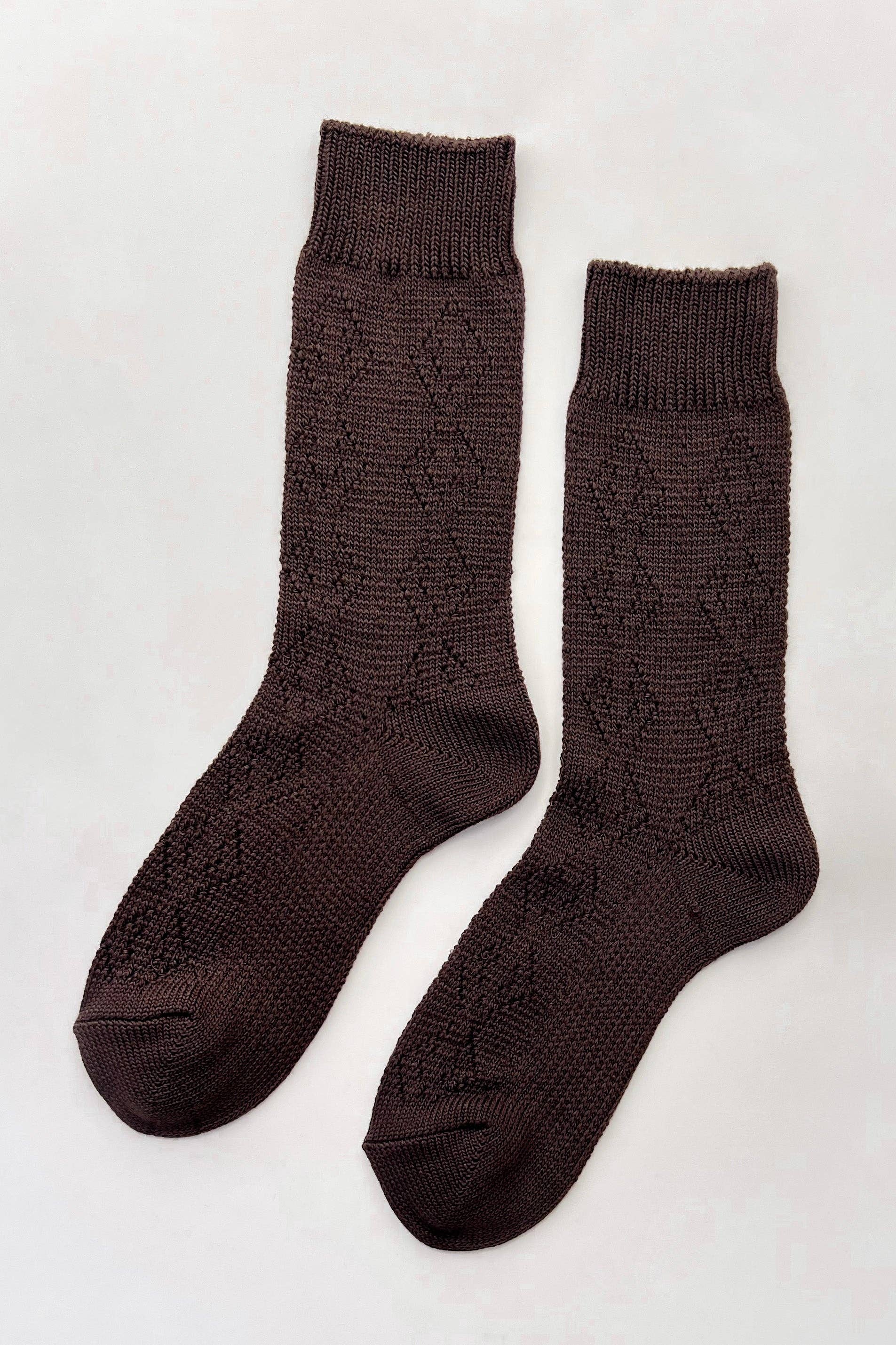 Modal Eyelet Socks (wholesale): Cobalt