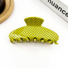 Hair Claw Clip: Polka Dot Yellow Green