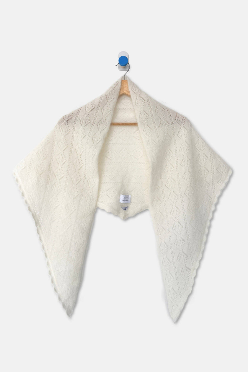 Mohair Pointelle Shawl (wholesale): Ht. Grey