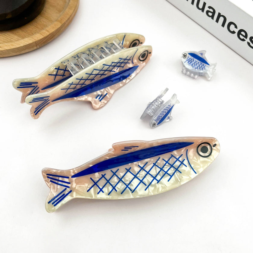 Sardine-Shaped Hair Claw Clip, Ocean Style Hair Clip: Sardine