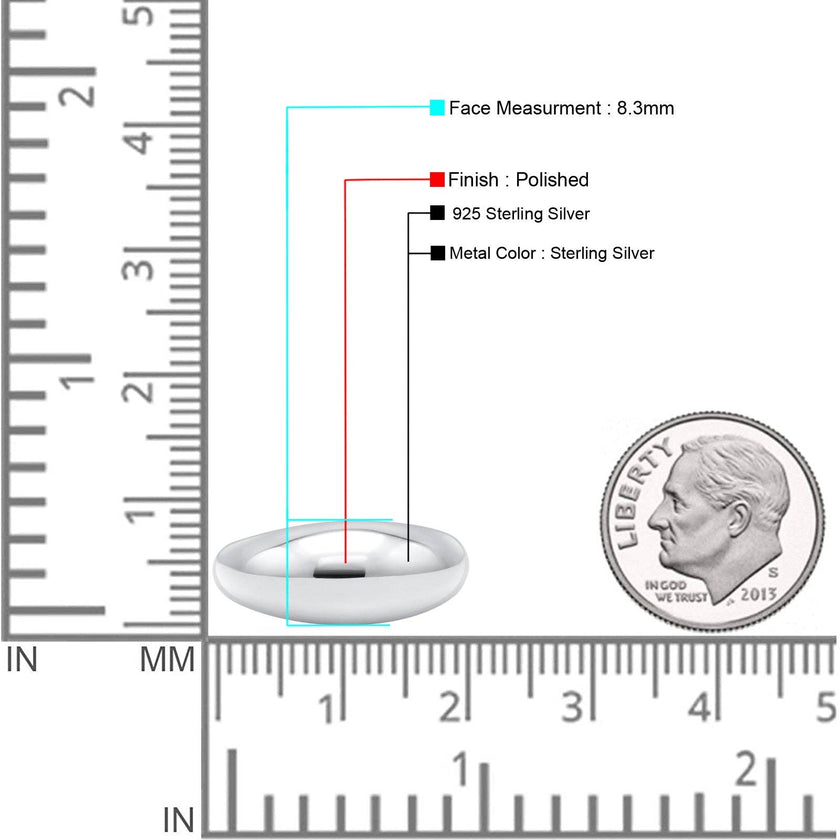 Dome Chunky Ring Thick Band: Sterling Silver / 6