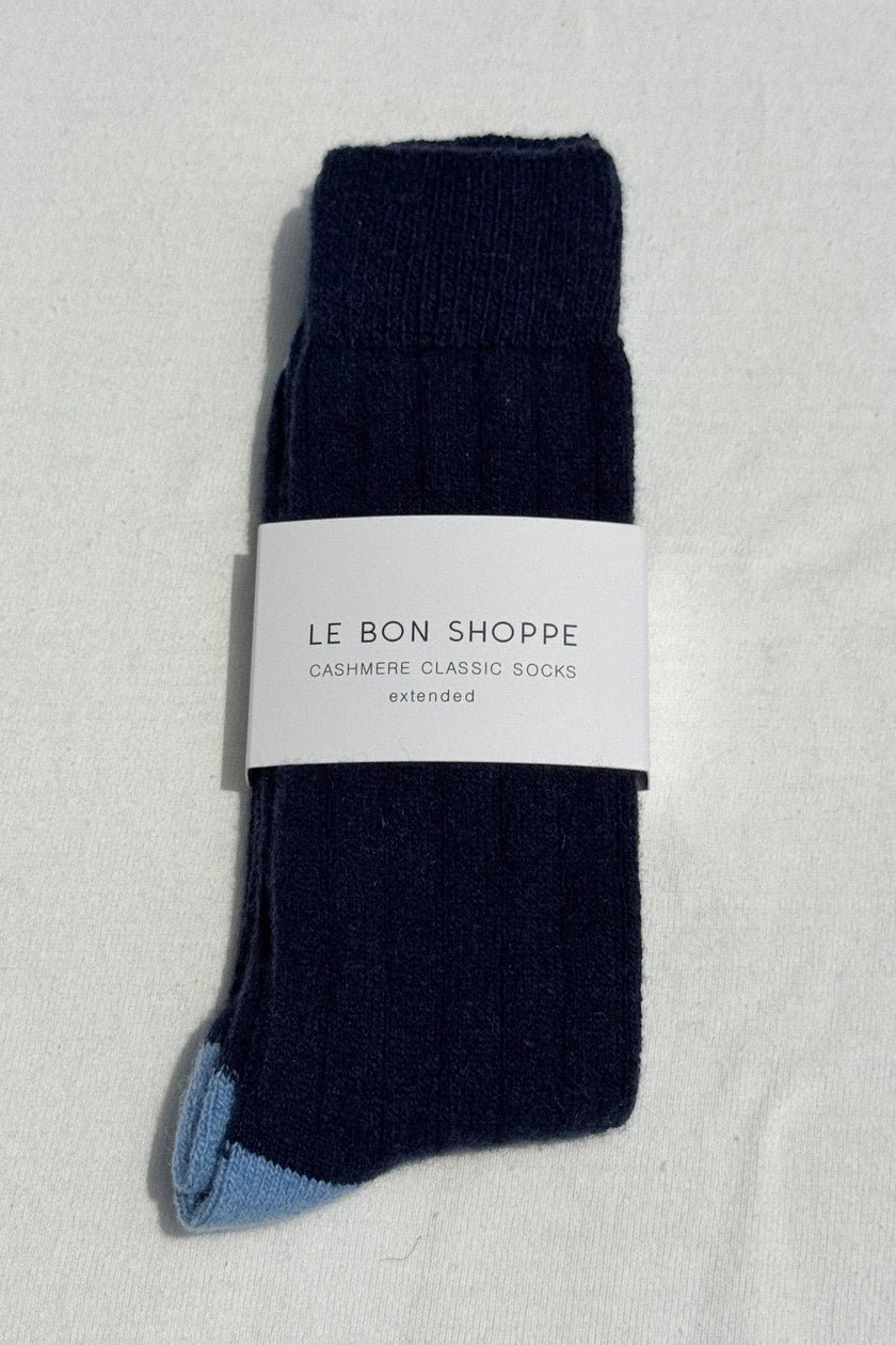 EXTENDED Cashmere Classic Socks (wholesale): Navy