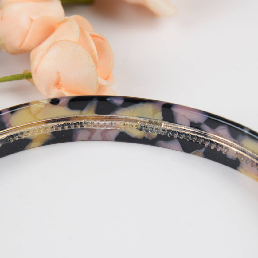 Acetate French Minimalist Headband: Light amber