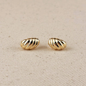 18k Gold Filled Croissant Stud Earrings