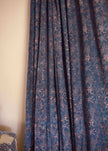 Handloom Block Print Curtain, Indigo Floral Panel | Haseena: 56