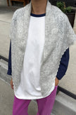 Mohair Pointelle Shawl (wholesale): Ht. Grey