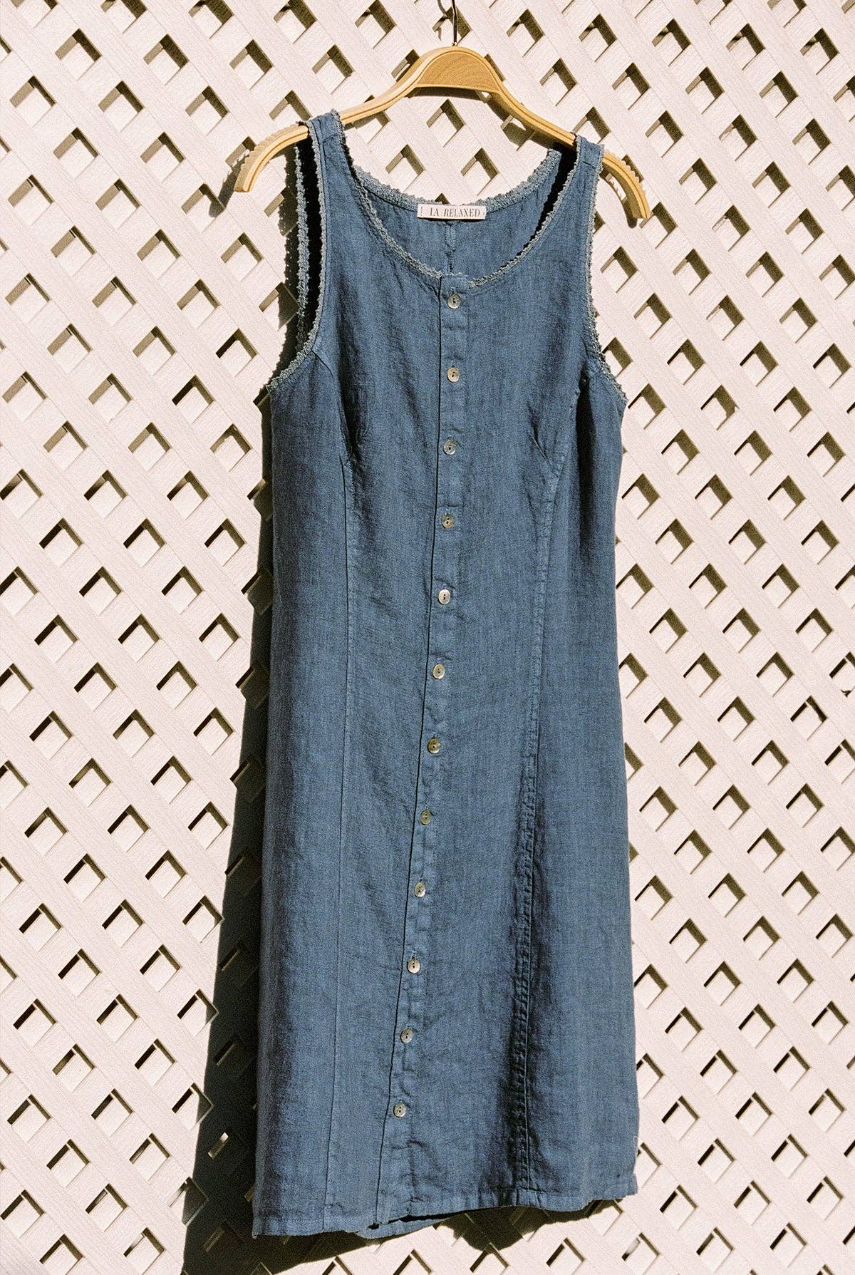 The Linen Pinafore: Blueberry / M