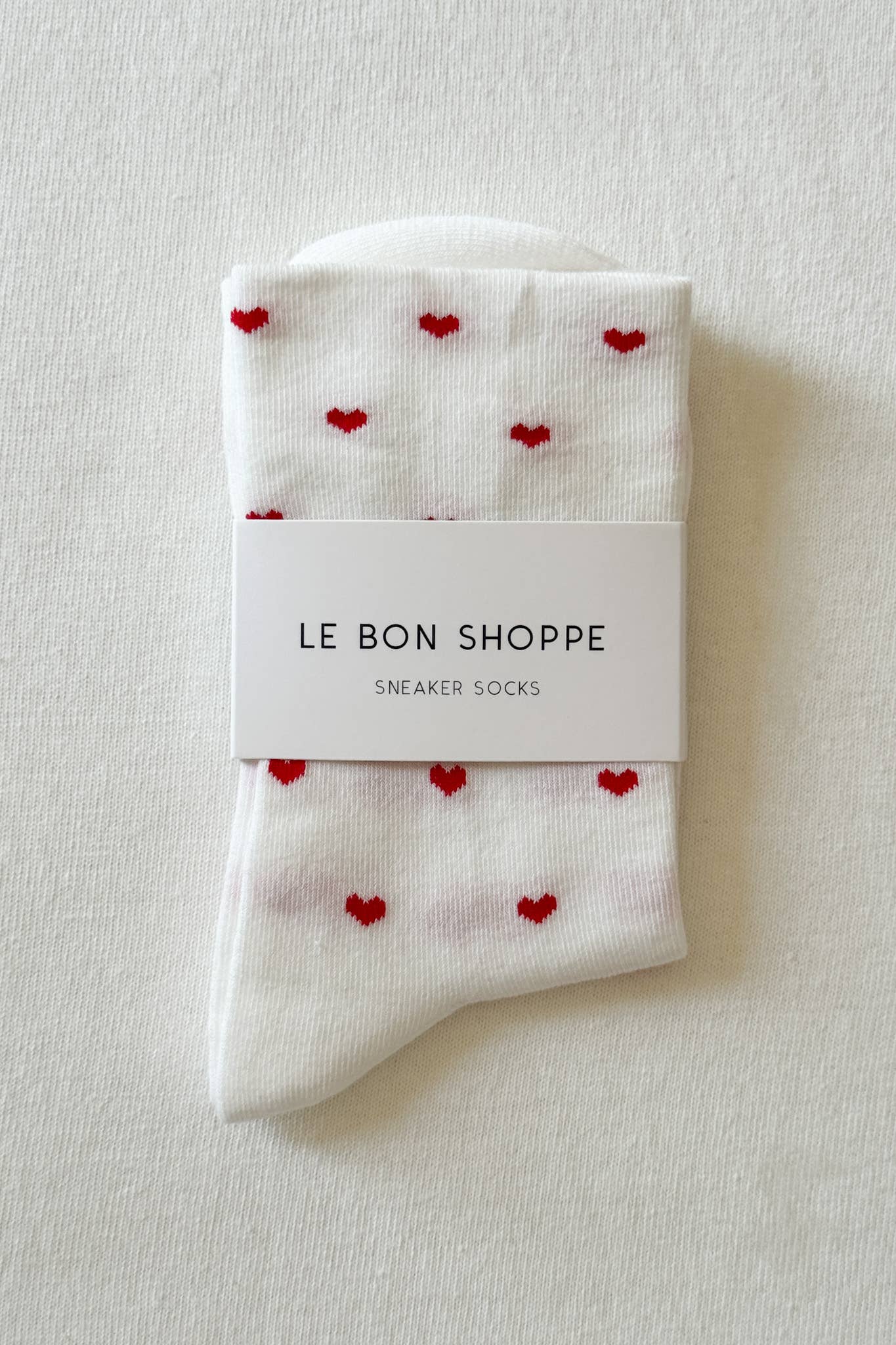 Sneaker Socks: Heart - Black / Cream