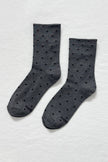 Polka Dot Sneaker Socks (wholesale): CACAO/BLUE
