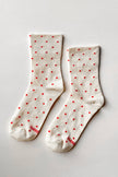 Polka Dot Sneaker Socks (wholesale): CACAO/BLUE