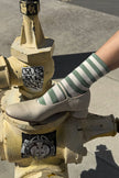 Wide Wally Socks (wholesale): WIDE / MATCHA STRIPE