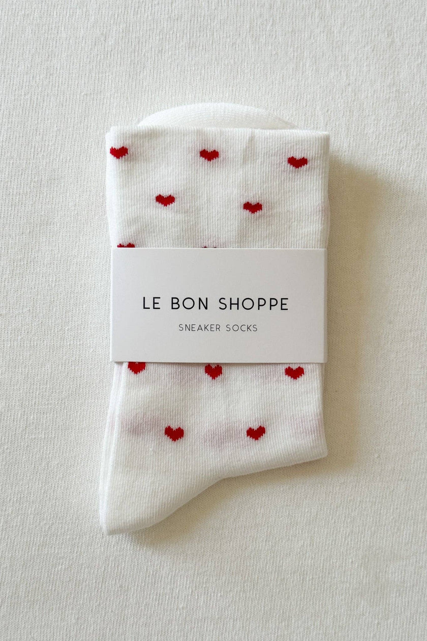 Heart Sneaker Socks (wholesale): TOMATO / NAVY