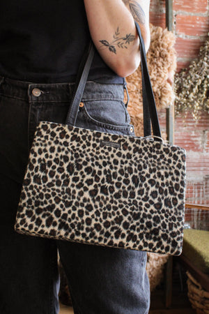 vintage kate spade leopardprint velvet shoulderbag