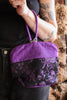 vintage purple and black satin wristlet
