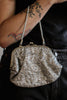 vintage silver sparklye dangly bead evening bag