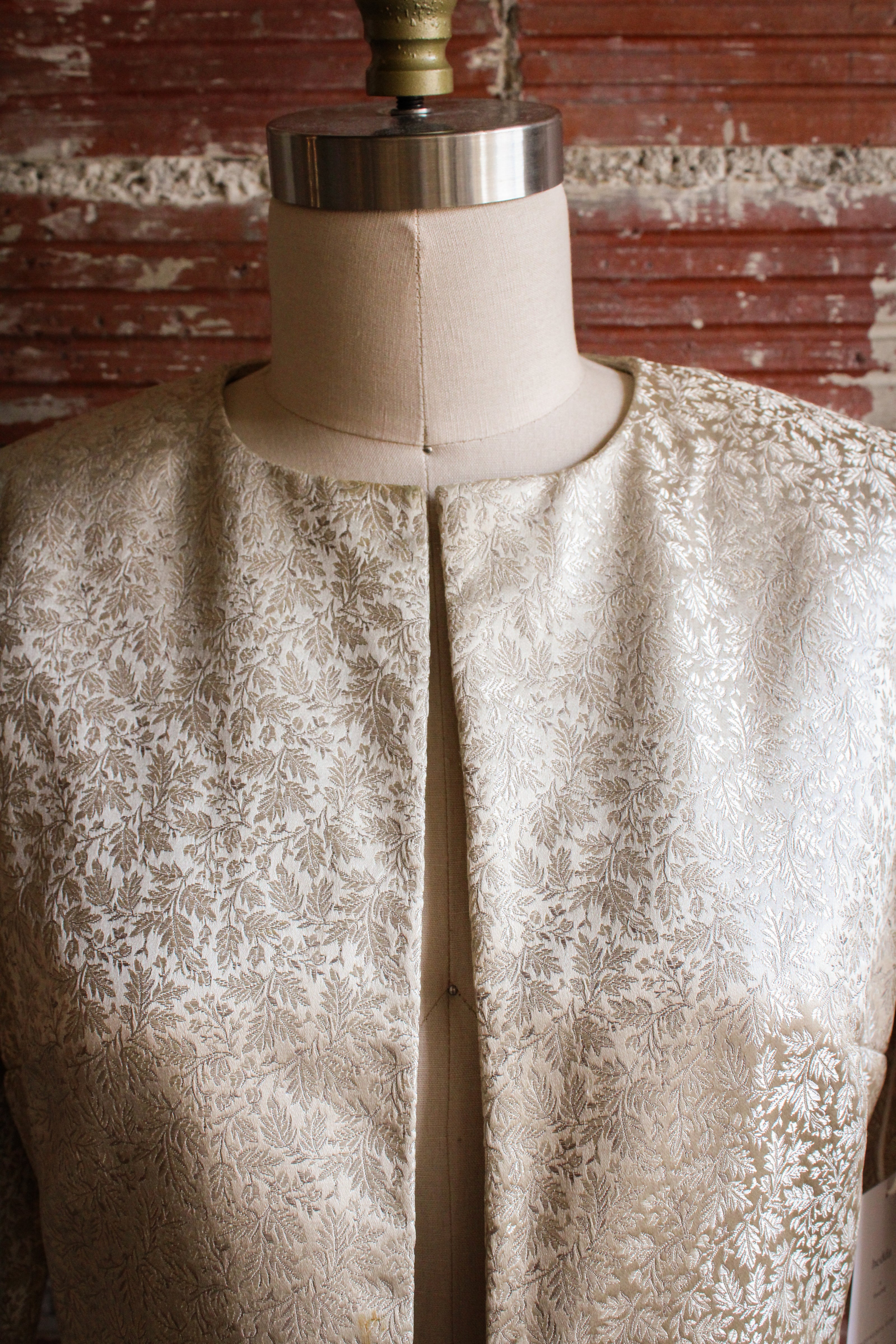 gold brocade long line jacket
